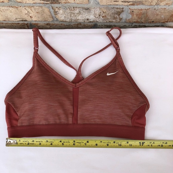 Nike Training Indy Light Support V-Neck Removable Pads Dark Pink Sports Bra M - Picture 16 of 16